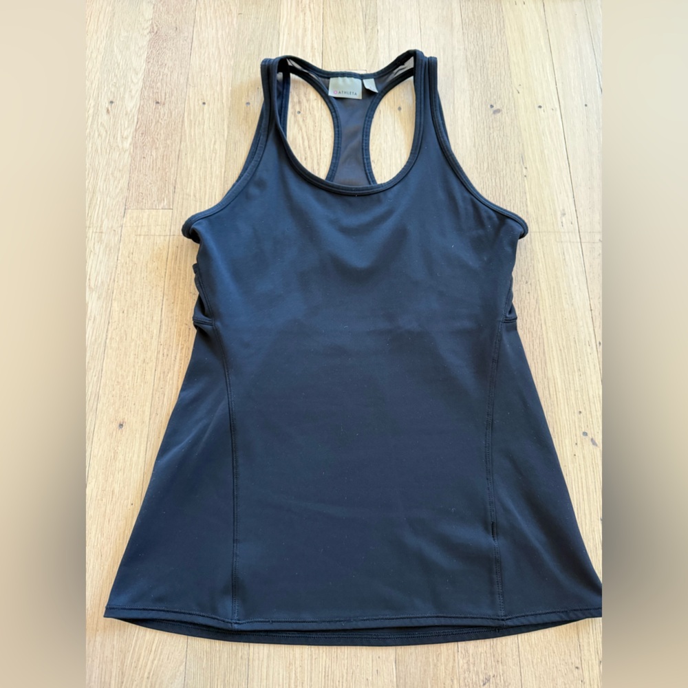Athleta Black race back tank with mesh